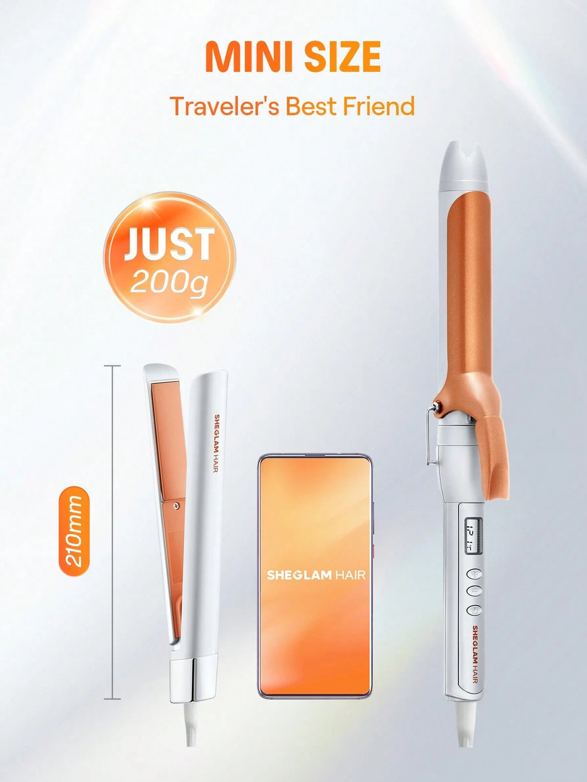 SHEGLAM hair travel buddy mini hair straightener