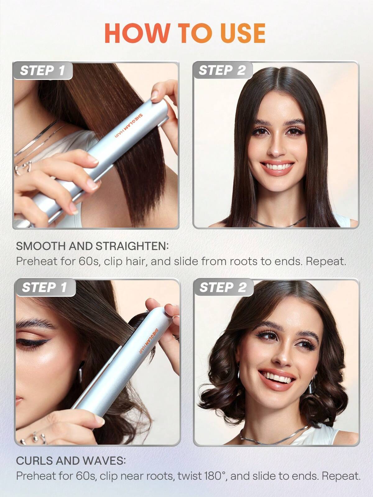 SHEGLAM hair travel buddy mini hair straightener