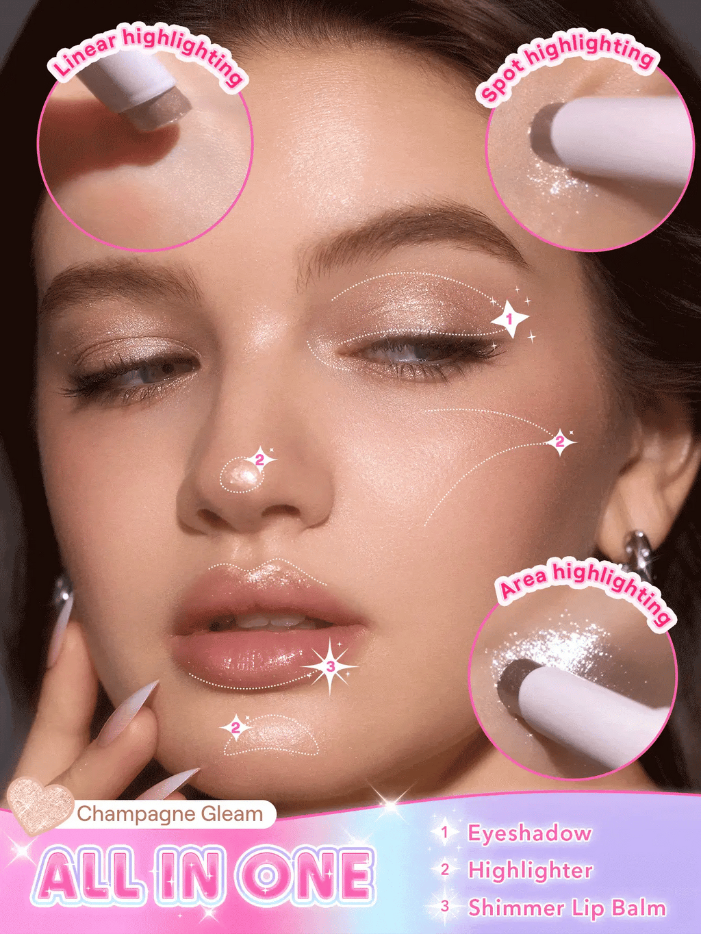 SHEGLAM crystal jelly glaze stick(shimmer stick)