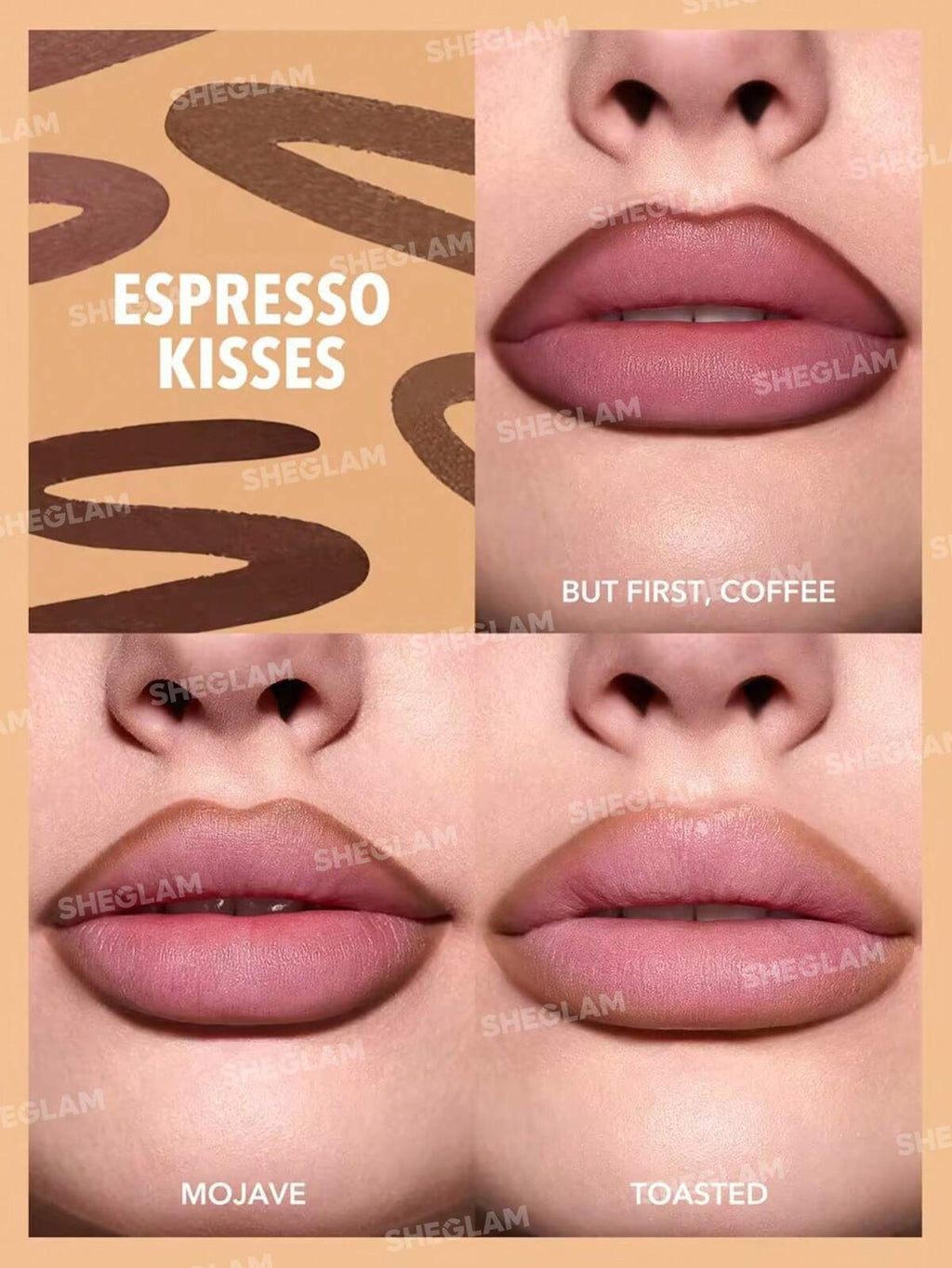 SHEGLAM so lippy lip liner set- espresso kisses (brown)
