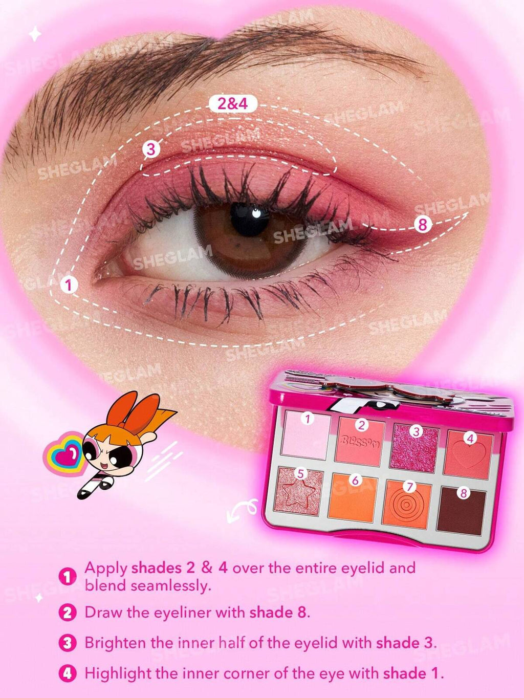 The Powerpuff Girls X SHEGLAM The Professor's Girls Palette