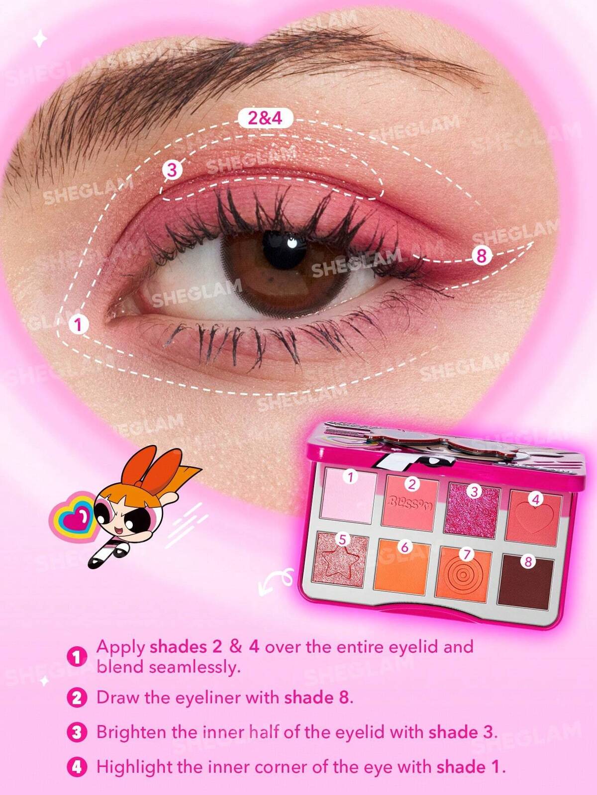The Powerpuff Girls X SHEGLAM The Professor's Girls Palette