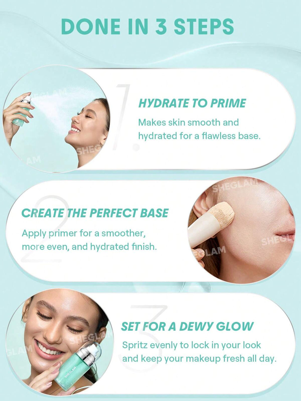 SHEGLAM Good grip hydrating prime & set setting spray