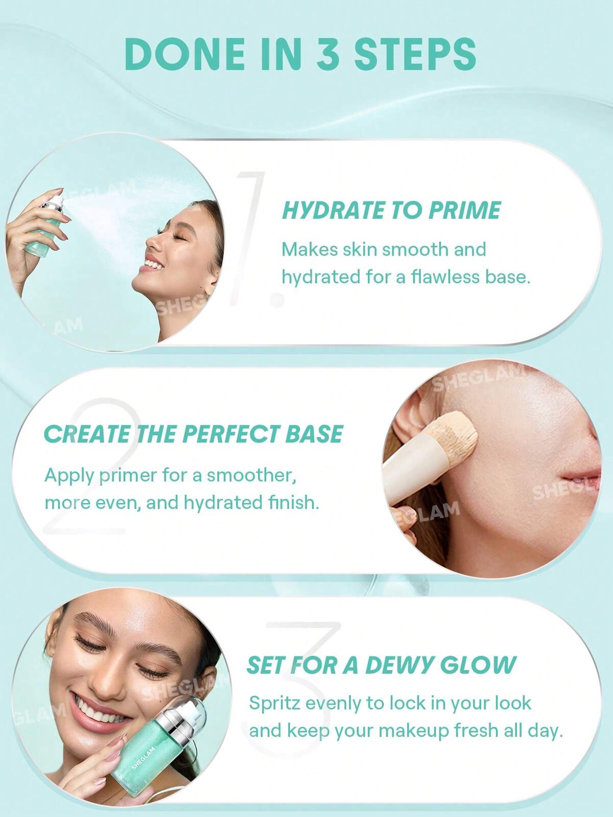 SHEGLAM Good grip hydrating prime & set setting spray
