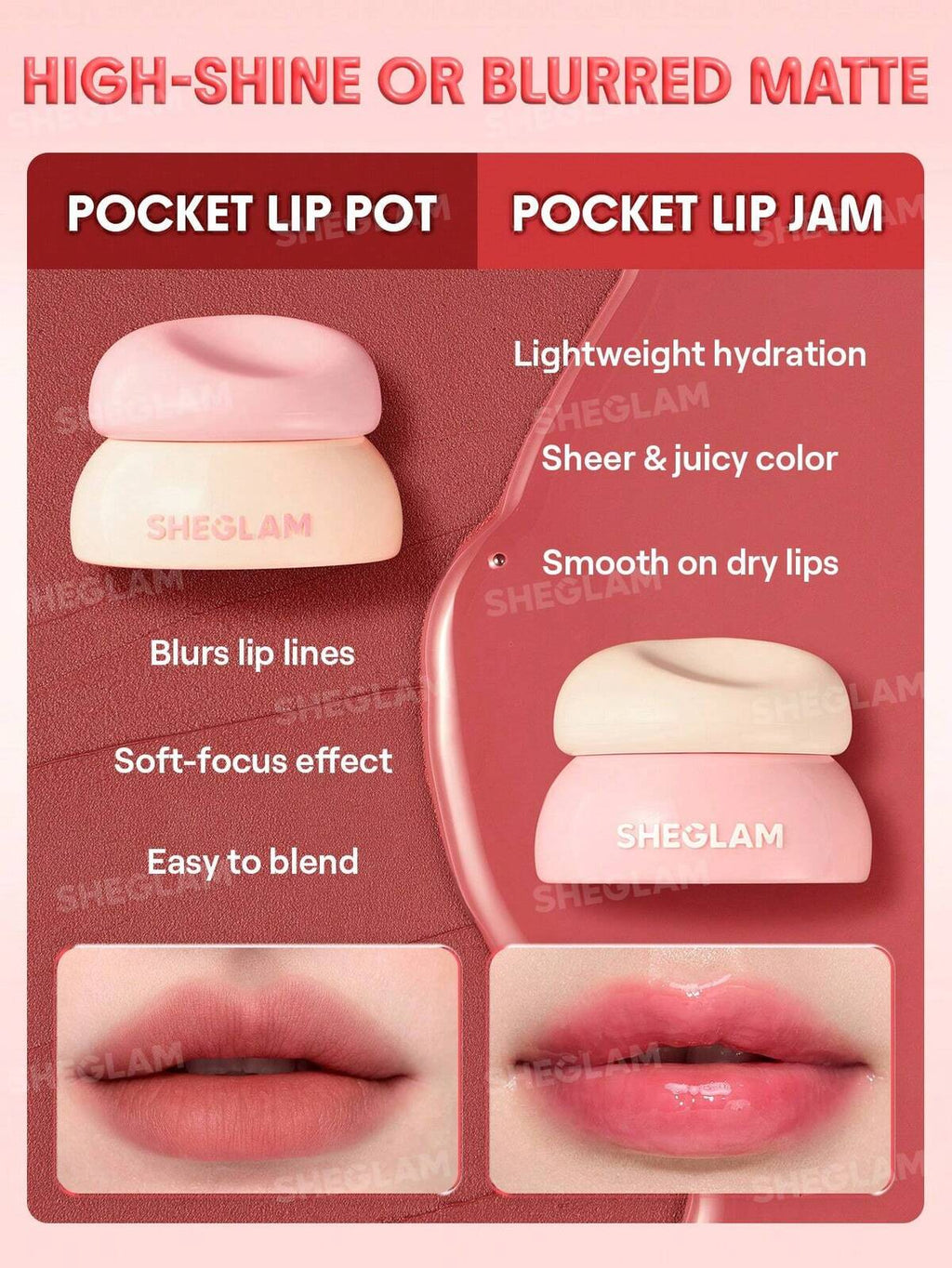 SHEGLAM bounce putty pocket lip pot