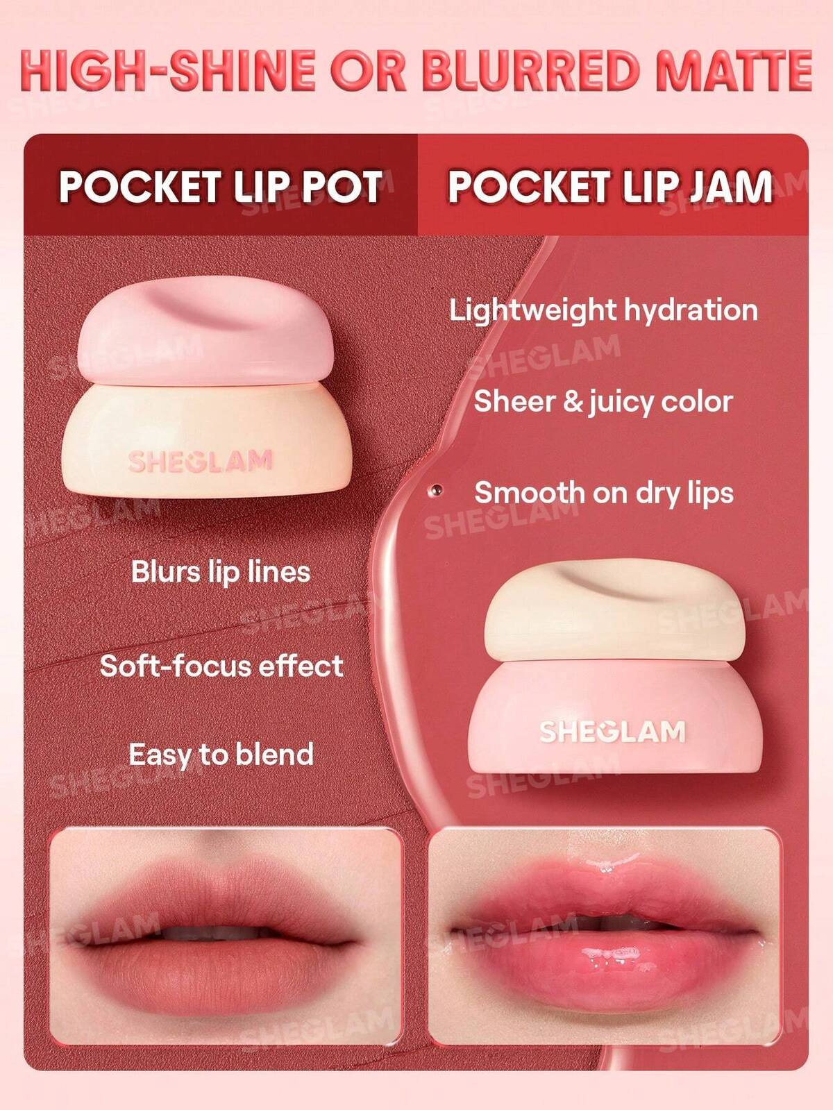 SHEGLAM bounce putty pocket lip pot