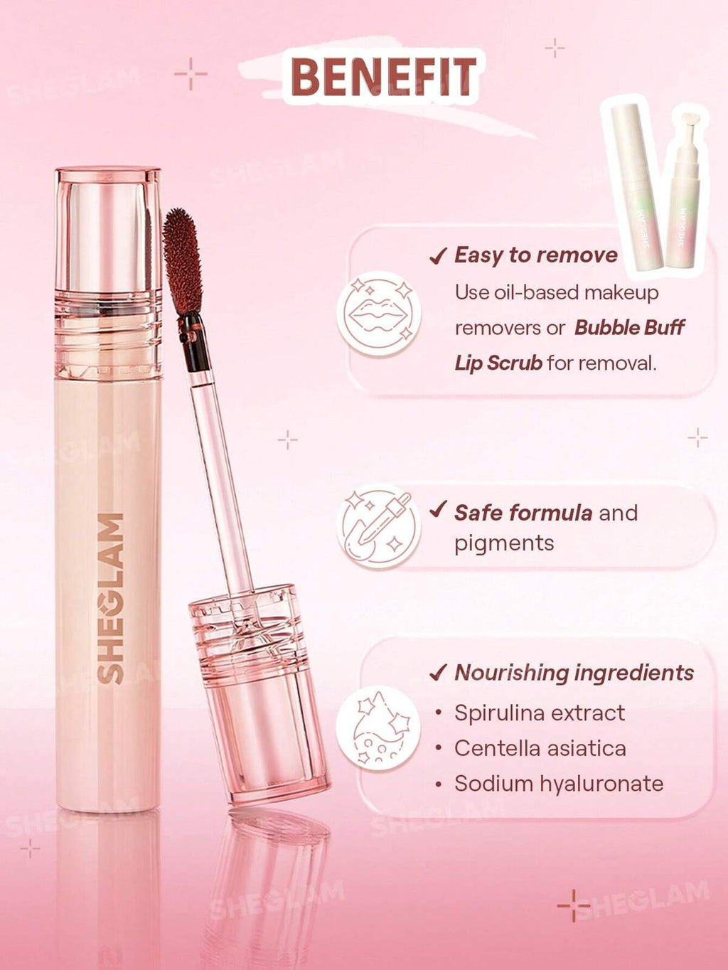 SHEGLAM FALL IN LINE PEEL OFF LIP LINER STAIN- mauvelous, pinky promise, brownie points